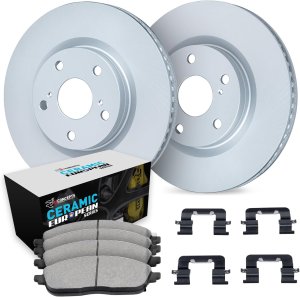 Fiat 500X Brake Kit - Front - R1 Concepts - Carbon Coated Rotors + Euro Ceramic Pads - `15-`23