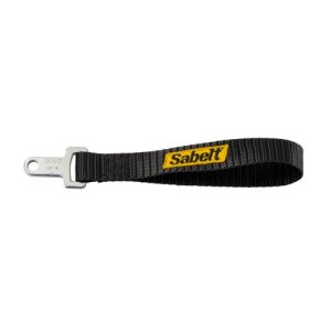 FIAT 500 Trunk Handle / Pull Strap - Sabelt - Black w/ Yellow Sabelt Logo