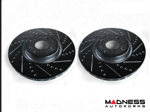FIAT 500 Brake Rotors (2) - Rear - R1 Concepts - Performance - Black