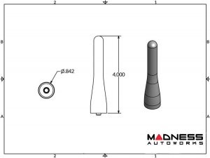 FIAT 500 Oval Base Black Stubby Antenna (2012-2019) 