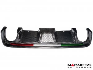FIAT 500 Rear Diffuser - Carbon Fiber -Dual Exit - 595 Style - EU Model - Italian Flag Combo