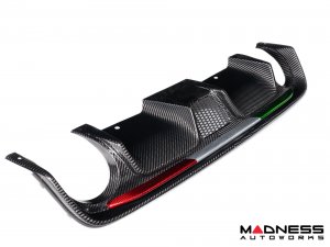 FIAT 500 Rear Diffuser - Carbon Fiber -Dual Exit - 595 Style - EU Model - Italian Flag Combo