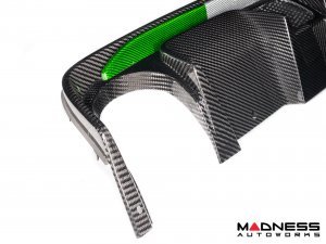 FIAT 500 Rear Diffuser - Carbon Fiber -Dual Exit - 595 Style - EU Model - Italian Flag Combo