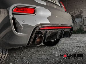 FIAT 500 Rear Diffuser - Carbon Fiber -Dual Exit - 595 Style - EU Model - Red Combo