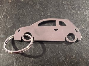 Keychain - FIAT 500 Silhouette Design