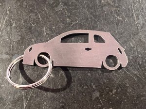 Keychain - FIAT 500 Silhouette Design