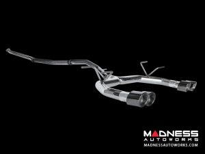 FIAT 124 Performance Exhaust by MADNESS - Monza - Dual Exit w/ Black Chrome Quad Tips 