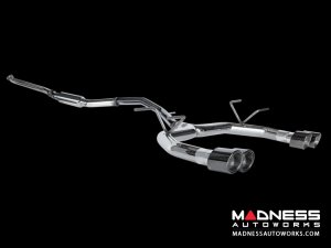 FIAT 124 Performance Exhaust by MADNESS - Lusso - Dual Exit w/ Black Chrome Quad Tips 