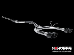 FIAT 124 Performance Exhaust by MADNESS - Lusso - Dual Exit w/ Carbon Fiber Quad Tips V1