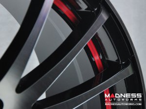 FIAT 500 Custom Wheels - Competizione - Enzo Design - 17" - Polished Face/ Gloss Black Back/ Red Pin Stripe FIAT 500 Custom Wheels - Competizione - Enzo Design - 17" - Polished Face/ Gloss Black Back/ Red Pin Stripe