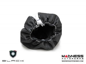 FIAT 500 Gear Shift Boot - Black Italy - Black & White Leather - Tuxedo Design w/ Italian Flag