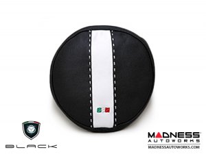 FIAT 500 Headrest Cover Set - Black Italy - Rear - Black/ White Tuxedo Design FIAT 500 Headrest Cover Set - Black Italy - Rear - Black/ White Tuxedo Design