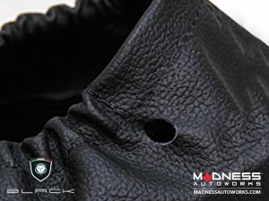 FIAT 500 Headrest Cover Set - Black Italy - Rear - Black/ White Tuxedo Design FIAT 500 Headrest Cover Set - Black Italy - Rear - Black/ White Tuxedo Design