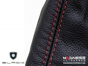 FIAT 500 eBrake Boot - Black Italy - Black Leather w/ Red Stitching