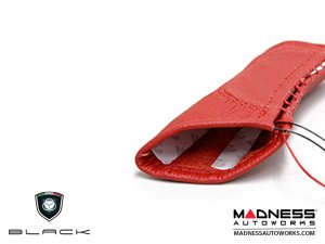 FIAT 500 eBrake Handle Cover - Black italy - Leather - Red 