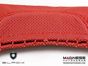 FIAT 500 eBrake Handle Cover - Black italy - Leather - Red 