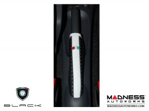 FIAT 500 eBrake Boot - Black Italy - Black & White Leather - Tuxedo Design w/ Italian Flag