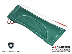 FIAT 500 eBrake Handle Cover - Black italy - Leather - Italian Flag 