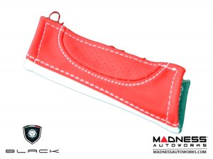 FIAT 500 eBrake Handle Cover - Black italy - Leather - Italian Flag 