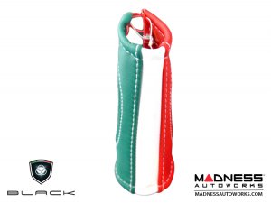FIAT 500 eBrake Handle Cover - Black italy - Leather - Italian Flag 