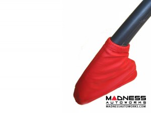 FIAT 500 eBrake Boot - Black Italy - Red Leather w/ Black Stitching 