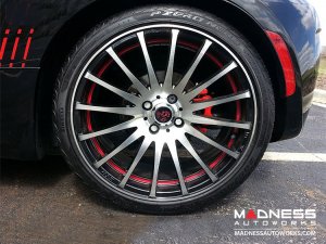 FIAT 500 Custom Wheels - Competizione - Enzo Design - 17" - Polished Face/ Gloss Black Back/ Red Pin Stripe FIAT 500 Custom Wheels - Competizione - Enzo Design - 17" - Polished Face/ Gloss Black Back/ Red Pin Stripe