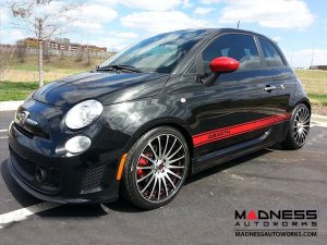 FIAT 500 Custom Wheels - Competizione - Enzo Design - 17" - Polished Face/ Gloss Black Back/ Red Pin Stripe FIAT 500 Custom Wheels - Competizione - Enzo Design - 17" - Polished Face/ Gloss Black Back/ Red Pin Stripe