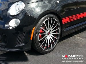 FIAT 500 Custom Wheels - Competizione - Enzo Design - 17" - Polished Face/ Gloss Black Back/ Red Pin Stripe FIAT 500 Custom Wheels - Competizione - Enzo Design - 17" - Polished Face/ Gloss Black Back/ Red Pin Stripe