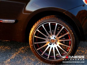 FIAT 500 Custom Wheels - Competizione - Enzo Design - 17" - Polished Face/ Gloss Black Back/ Red Pin Stripe FIAT 500 Custom Wheels - Competizione - Enzo Design - 17" - Polished Face/ Gloss Black Back/ Red Pin Stripe