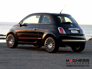 FIAT 500 Custom Wheels - Competizione - Enzo Design - 17" - Polished Face/ Gloss Black Back/ Red Pin Stripe FIAT 500 Custom Wheels - Competizione - Enzo Design - 17" - Polished Face/ Gloss Black Back/ Red Pin Stripe