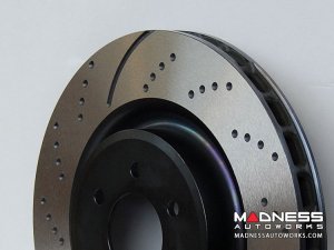 FIAT 500 Brake Rotors (2) - Front - EBC - Slotted/ Dimpled -  ABARTH/ 500 Turbo Models