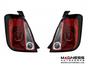 FIAT 500 Tail light Set - Blacked Out Look - Coupe (set of 2) 