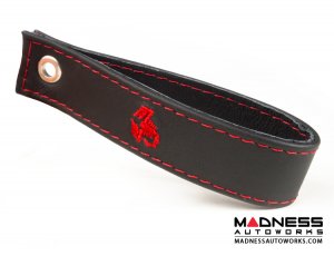 FIAT 500 Trunk Handle / Pull Strap - Black Italy - Black w/ Red Scorpion Logo