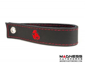 FIAT 500 Trunk Handle / Pull Strap - Black Italy - Black w/ Red Scorpion Logo FIAT 500 Trunk Handle / Pull Strap - Black Italy - Black w/ Red Scorpion Logo