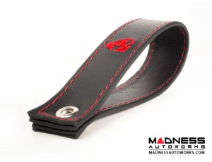 FIAT 500 Trunk Handle / Pull Strap - Black Italy - Black w/ Red Scorpion Logo FIAT 500 Trunk Handle / Pull Strap - Black Italy - Black w/ Red Scorpion Logo