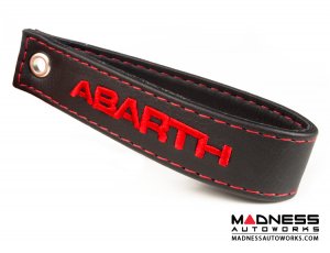 FIAT 500 Trunk Handle / Pull Strap - Black italy - Black w/ Red ABARTH Logo