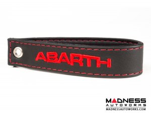 FIAT 500 Trunk Handle / Pull Strap - Black italy - Black w/ Red ABARTH Logo