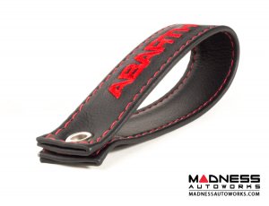 FIAT 500 Trunk Handle / Pull Strap - Black italy - Black w/ Red ABARTH Logo