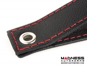 FIAT 500 Trunk Handle / Pull Strap - Black Italy - Black w/ Red Stitch FIAT 500 Trunk Handle / Pull Strap - Black Italy - Black w/ Red Stitch
