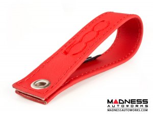 FIAT 500 Trunk Handle / Pull Strap - Black italy - Red w/ Red 500 Logo