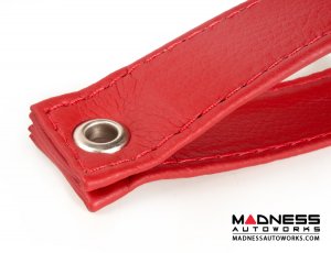 FIAT 500 Trunk Handle / Pull Strap - Black Italy - Red w/ Red Stitch FIAT 500 Trunk Handle / Pull Strap - Black Italy - Red w/ Red Stitch