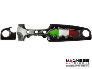 FIAT 500 Custom Dashboard - Carbon Fiber - Italian Flag w/ Black Scorpion 