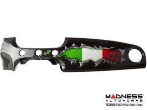 FIAT 500 Custom Dashboard - Carbon Fiber - Italian Flag w/ Black Scorpion 