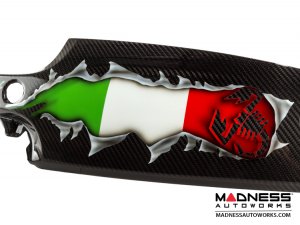 FIAT 500 Custom Dashboard - Carbon Fiber - Italian Flag w/ Black Scorpion 
