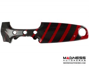 FIAT 500 Custom Dashboard - Carbon Fiber - Red Racing Stripe w/ White Scorpion