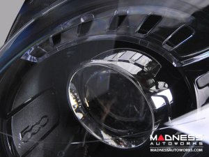 FIAT 500 Headlight Set - Blacked Out Look - set of 2