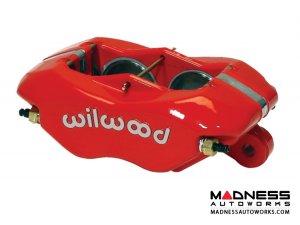 FIAT 124 Spider Brake Conversion Kit - Front - Wilwood - Dynalite 4 Piston - Red Calipers /  SRP Drilled & Slotted Rotors