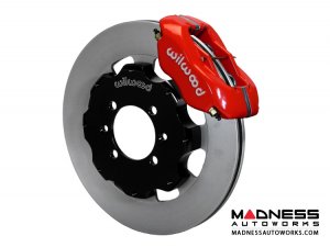 FIAT 124 Spider Brake Conversion Kit - Front - Wilwood - Dynalite 4 Piston - Red Calipers / Plain Face Rotors