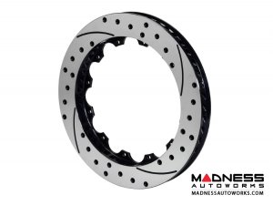 FIAT 124 Spider Brake Conversion Kit - Front - Wilwood - Dynapro 6 Piston - Red Calipers /  SRP Drilled + Slotted Rotors