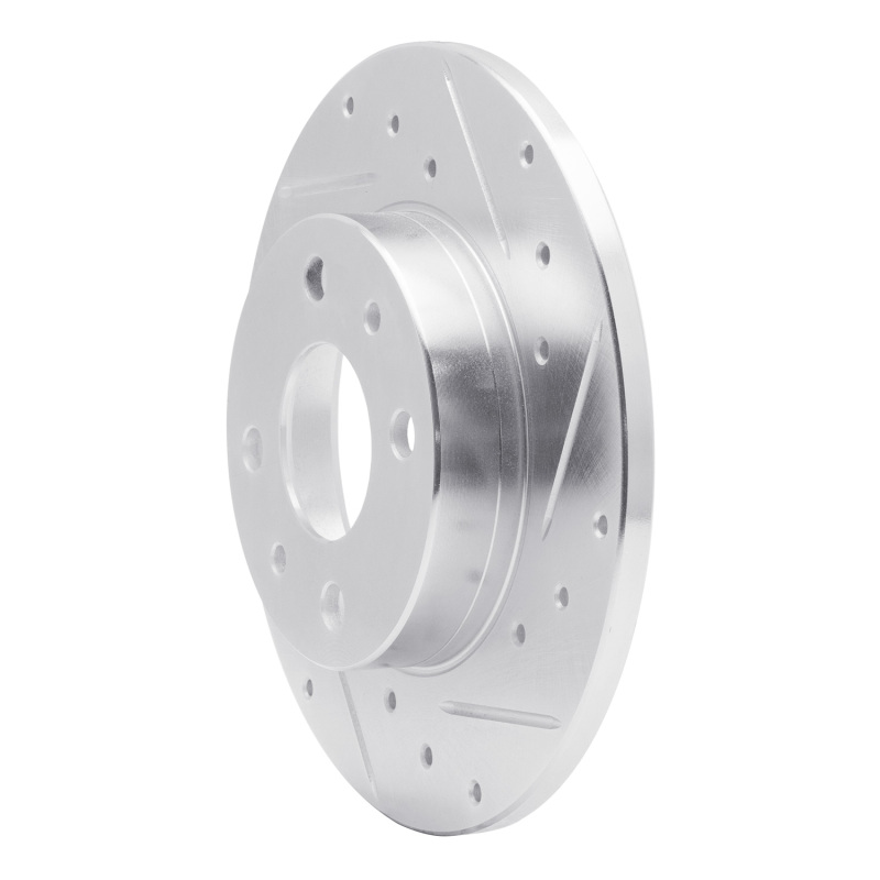 Fiat 500 Brake Rotor (1) - Rear Right - DFC - Drilled & Slotted - Silver - `09-`19